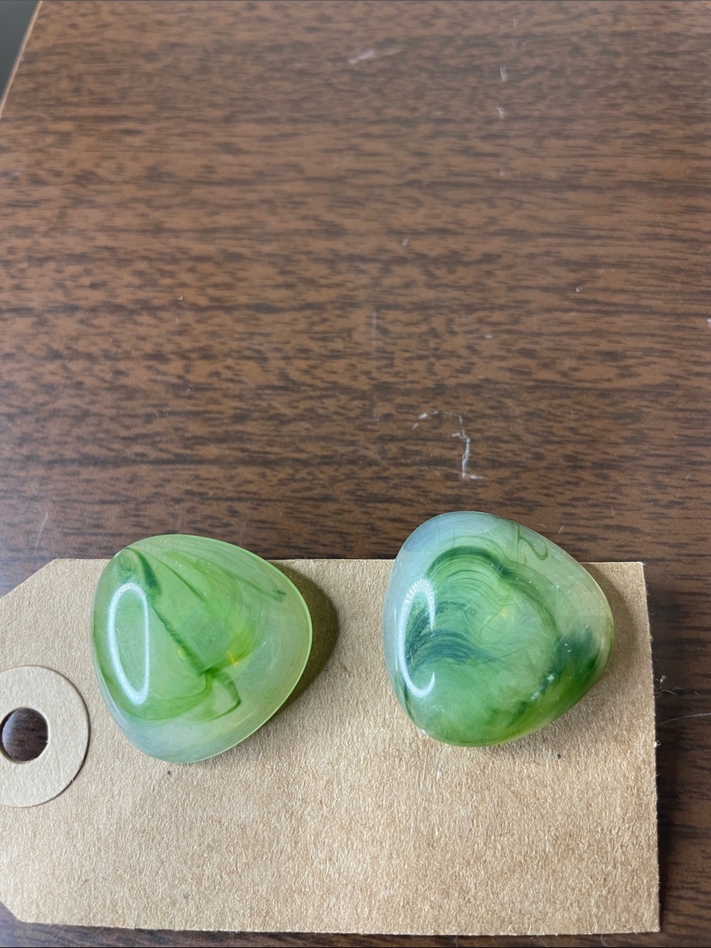 Vintage green jade like earrings